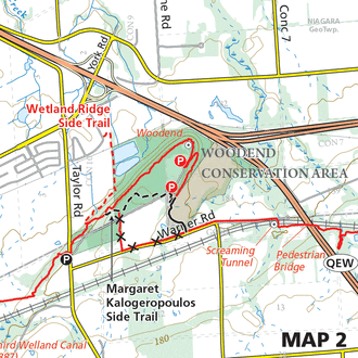 Map 2 - Niagara - Reroute, Woodend, Margaret Kalogeropoulos Side Trail