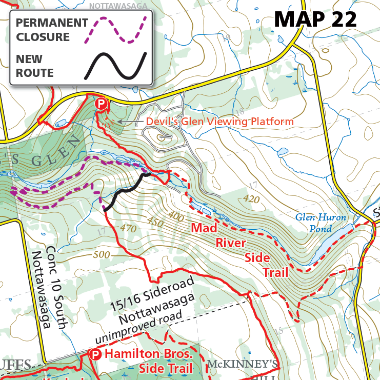 Map 22 – Blue Mountains – Reroute, Devils Glen