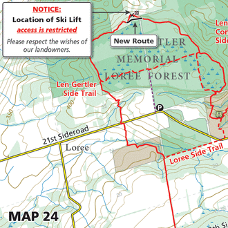 Map 24 - Beaver Valley - Reroute, Georgian Peaks